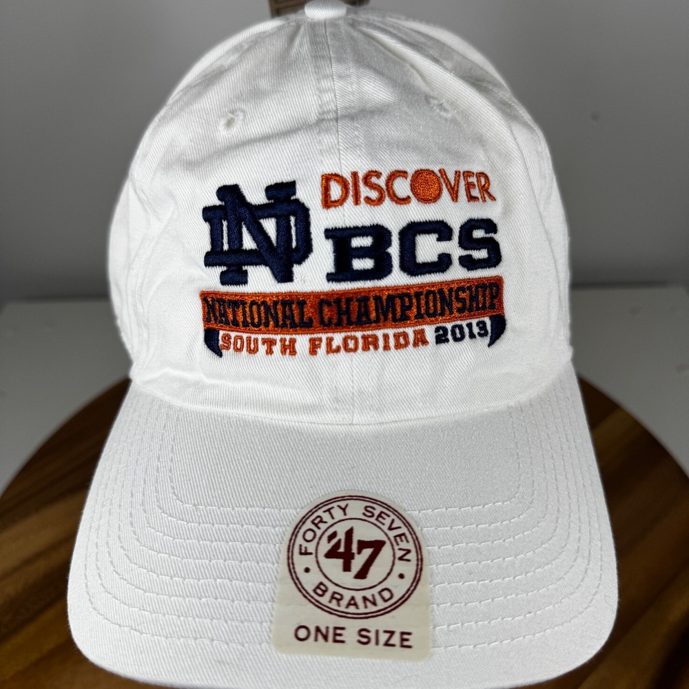 47 Brand‎ Notre Dame Fighting Irish BCS National Championship 2013 White Cap Adj